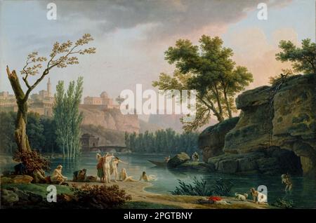 Soirée d'été, Paysage en Italie 1773 par Claude-Joseph Vernet Banque D'Images