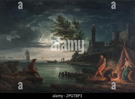 Les quatre fois de la journée : nuit 1757 par Claude-Joseph Vernet Banque D'Images