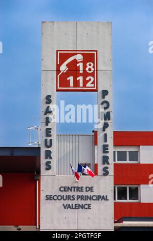 Valence, France - 2 mars 2023: Pompiers - principal centre de secours de Valence Banque D'Images