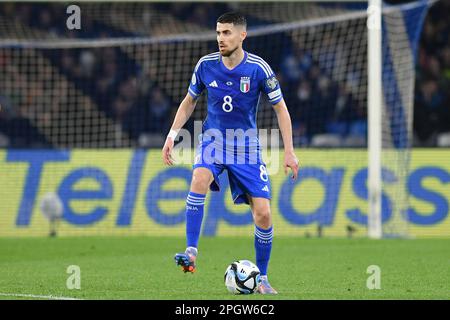 Naples, Campanie. 23rd mars 2023. Jorginho de l'Italie pendant le match de football Euro 2024 qualification Groupe c Italie-Angleterre, Stadio Diego Armando Maradona, Naples, Italie, 23 mars 2023 Fotografo01 crédit: Agence de photo indépendante/Alamy Live News Banque D'Images