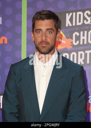 SANTA MONICA, CA - 19 JUILLET : Aaron Rodgers, au prix de sports Kids' Choice 2018 de Nickelodeon au Barker Hangar à Santa Monica, Californie, sur 19 juillet 2018. Crédit: Faye Sadou/MediaPunch Banque D'Images