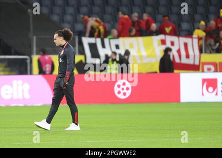 Solna, Suède. 24th mars 2023. Arthur Theate de Belgique photographié avant un match de football entre l'équipe nationale suédoise et les Red Devils de Belgique, à l'Aréna Friends, à Solna, en Suède, le vendredi 24 mars 2023, le premier (sur 8) match de qualification Euro 2024. BELGA PHOTO VIRGINIE LEFOUR crédit: Belga News Agency/Alay Live News Banque D'Images