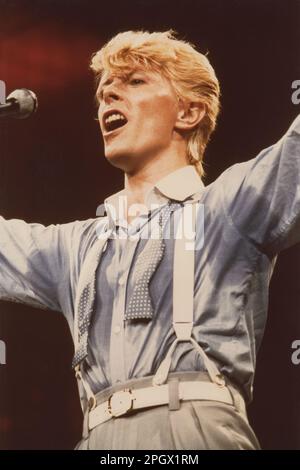 David Bowie, Hartford, Connecticut, Civic Center, États-Unis, 15 juillet 1983. Banque D'Images