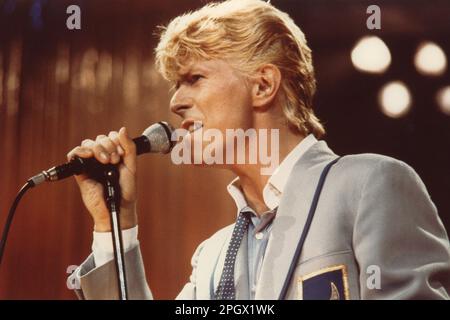 David Bowie, Civic Center, Hartford, Connecticut, États-Unis, 15 juillet 1983. Banque D'Images