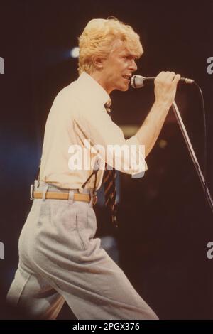 David Bowie au Colisee, Québec, Québec, Canada, 11 juillet, 1983. Banque D'Images