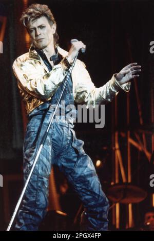 David Bowie au stade olympique, Montréal, Québec, Canada, 30 août, 1987. Banque D'Images