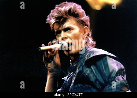 David Bowie au stade olympique, Montréal, Québec, Canada, 30 août, 1987. Banque D'Images