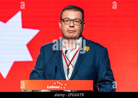 Cork, Irlande. 24th mars 2023. La Conférence du Parti du travail de 72nd commence ce soir à l'hôtel Silver Springs de Cork. Le porte-parole du Parti travailliste sur l'agriculture, Alan Kelly, à la conférence. Crédit : AG News/Alay Live News Banque D'Images