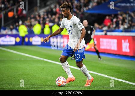 Saint-Denis, France. 24th mars 2023. KINGSLEY COMAN de France lors du match des qualifications européennes de l'UEFA Euro 2024 du Groupe B entre la France et les pays-Bas au Stade de France sur 24 mars 2023 à Saint-Denis près de Paris, France. (Credit image: © Matthieu Mirville/ZUMA Press Wire) USAGE ÉDITORIAL SEULEMENT! Non destiné À un usage commercial ! Banque D'Images