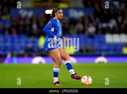 Gabrielle George d'Everton pendant le match de la Barclays Women's Super League à Goodison Park, Liverpool. Date de la photo: Vendredi 24 mars 2023. Banque D'Images