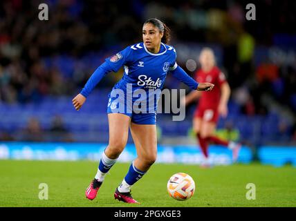 Gabrielle George d'Everton pendant le match de la Barclays Women's Super League à Goodison Park, Liverpool. Date de la photo: Vendredi 24 mars 2023. Banque D'Images