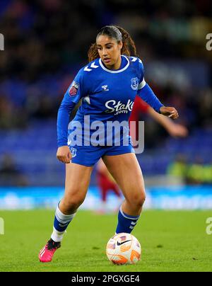 Gabrielle George d'Everton pendant le match de la Barclays Women's Super League à Goodison Park, Liverpool. Date de la photo: Vendredi 24 mars 2023. Banque D'Images