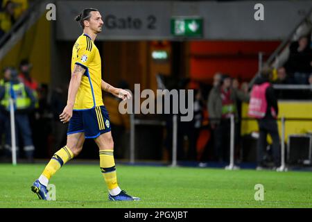 Stockholm, Suède. 24th mars 2023. Zlatan IbrahimovicicSuden lors du match de football de l'UEFA Euro 2024 du groupe F entre la Suède et la Belgique à Friends Arena, Stockholm, Suède 24 mars 2024.photo: Maja Suslin/TT/Kod 10030 crédit: TT News Agency/Alay Live News Banque D'Images