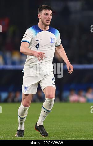 Naples, Italie. 23 mars 2023. Declan Rice d'Angleterre lors du match de qualification Euro 2024 entre l'Italie et l'Angleterre au Stadio Diego Armando Maradona Naples Italie le 23 mars 2023. Credit:Franco Romano/Alamy Live News Banque D'Images