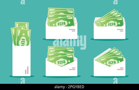 Franc CFA d'Afrique centrale en enveloppe Illustration de Vecteur