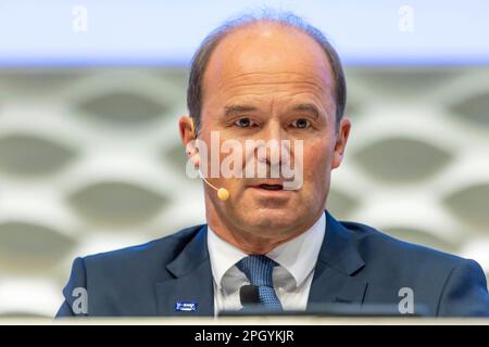 Dr Martin Brudermueller, Président du Conseil d'Administration de BASF se et Directeur de la technologie, portrait lors de l'assemblée annuelle de Banque D'Images