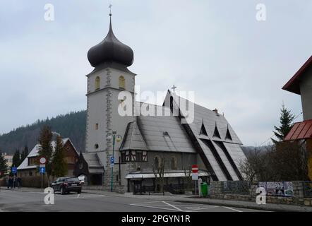 Église de la Sainte Vierge Marie, Karpacz, Basse-Silésie, Pologne Banque D'Images