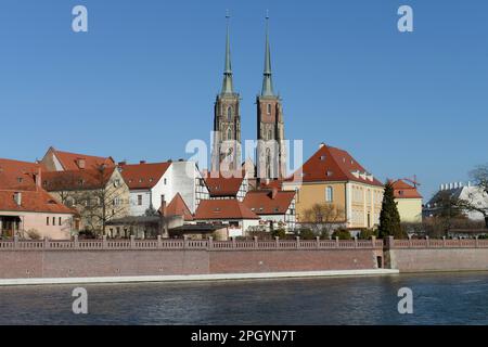 St. Cathédrale de John's, île de la Cathédrale, Wroclaw, Basse-Silésie, Pologne Banque D'Images