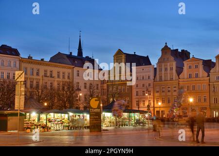 Vieux bâtiments, marché au sel, Wroclaw, Basse-Silésie, Pologne Banque D'Images