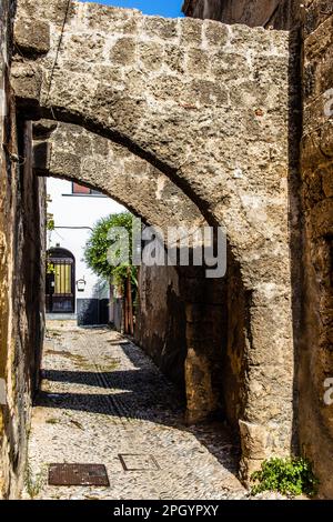 Old Town Alley, Rhodes Town, Grèce Banque D'Images