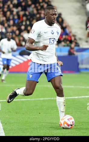 Saint Denis, France. 25th mars 2023. Ibrahima Konate de France lors de l'UEFA Euro 2024, qualifications européennes, match de football du Groupe B entre la France et les pays-Bas sur 24 mars 2023 au Stade de France à Saint-Denis près de Paris, France - photo Jean Catuffe/DPPI crédit: DPPI Media/Alamy Live News Banque D'Images