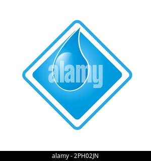 Concept d'économie et de conservation de l'eau contre la sécheresse. Pénurie d'eau et concept de crise. Logo Vector Illustration de Vecteur