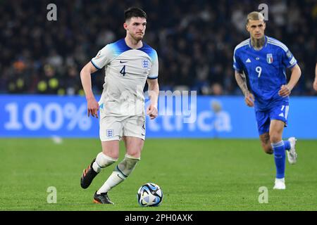 Naples, Campanie. 23rd mars 2023. Declan riz d'Angleterre pendant le match de football Euro 2024 qualification Groupe c Italie-Angleterre, Stadio Diego Armando Maradona, Naples, Italie, 23 mars 2023 AllShotLive/SIPA Etats-Unis crédit: SIPA Etats-Unis/Alamy Live News Banque D'Images