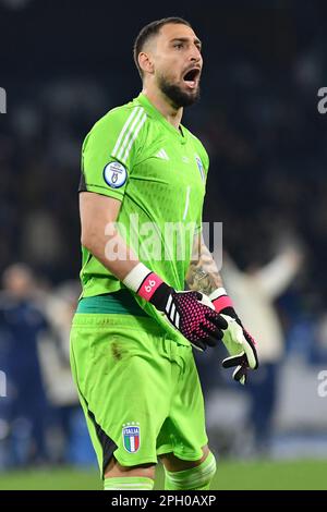 Naples, Campanie. 23rd mars 2023. Gianluigi Donnarumma de l'Italie pendant le match de football Euro 2024 qualification Groupe c Italie-Angleterre, Stadio Diego Armando Maradona, Naples, Italie, 23 mars 2023 AllShotLive/SIPA Etats-Unis crédit: SIPA Etats-Unis/Alamy Live News Banque D'Images