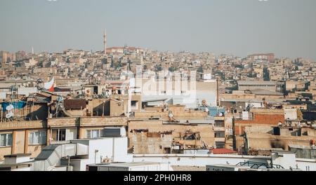 Vue aérienne de la ville de Gaziantep, Turquie depuis le château de Gaziantep Banque D'Images