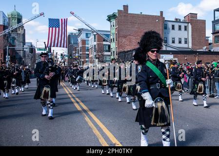 19 mars 2023, South Boston St. Patrick's Day Parade, produit par le South Boston Allied War Veterans Council Banque D'Images