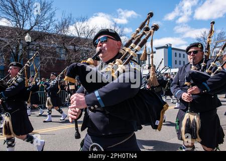 19 mars 2023, South Boston St. Patrick's Day Parade, produit par le South Boston Allied War Veterans Council Banque D'Images