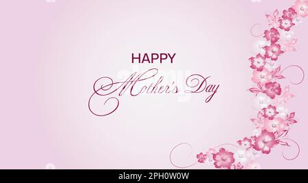 Arrière-plan doux, salutations, carte avec Fête des mères, Fête des femmes, joyeux anniversaire. Avec espace pour le texte. Illustration de Vecteur