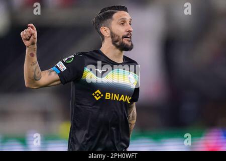 Alkmaar, pays-Bas. 16th mars 2023. ALKMAAR, PAYS-BAS - MARS 16: Luis Alberto de SS Lazio entraîne ses coéquipiers pendant la série de 16 Leg 2 - UEFA Europa Conference League match entre AZ Alkmaar et SS Lazio à la Stadion AZ sur 16 mars 2023 à Alkmaar, pays-Bas (photo de Joris Verwijst/Orange Pictures) crédit: Orange pics BV/Alay Live News Banque D'Images