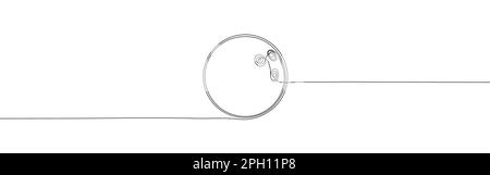 Boule de bowling, une ligne d'art. Dessin continu de la bille Illustration de Vecteur