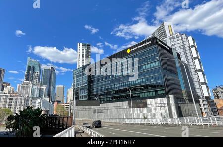 La façade de la Commonwealth Bank à Sydney, Nouvelle-Galles du Sud, Australie. Banque D'Images