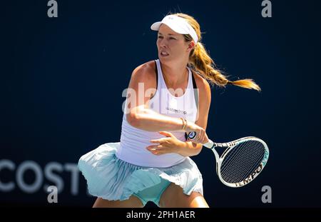 Danielle Collins des États-Unis au cours du deuxième tour de l'Open de Miami 2023, tournoi de tennis WTA 1000 sur 23 mars 2023 à Miami, États-Unis - photo : Rob Prange/DPPI/LiveMedia Banque D'Images