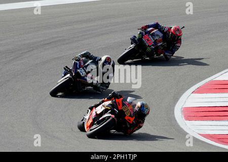 Portimao, Portugal. 25th mars 2023. 03/25/2023, Autodromo International do Algarve, Portimao, MOTO GP GRANDE PREMIO DE PORTUGAL 2023, sur la photo Brad Binder d'Afrique du Sud, Red Bull KTM Factory Racing, Raul Fernandez d'Espagne, CryptoDATA Aprilia RNF MotoGP Team, Fabio Quartararo de France, Monster Energy Yamaha MotoGP Team crédit: dpa/Alamy Live News Banque D'Images