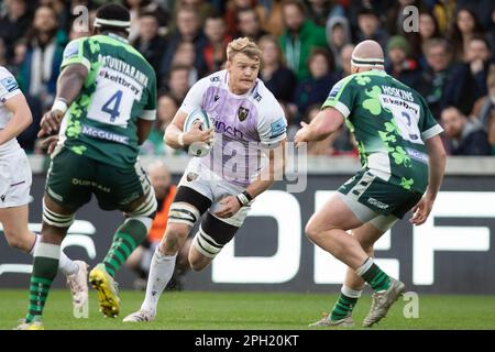 Brentford le samedi 25th mars 2023. Au cours du match de première division de Gallagher entre London Irish et Northampton Saints au Gtech Community Stadium, Brentford, le samedi 25th mars 2023. (Photo: Federico Guerra Maranesi | MI News) Credit: MI News & Sport /Alamy Live News Banque D'Images