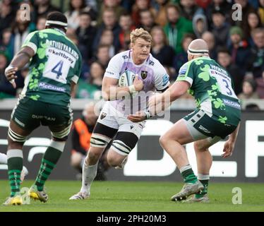 Brentford le samedi 25th mars 2023. Au cours du match de première division de Gallagher entre London Irish et Northampton Saints au Gtech Community Stadium, Brentford, le samedi 25th mars 2023. (Photo: Federico Guerra Maranesi | MI News) Credit: MI News & Sport /Alamy Live News Banque D'Images