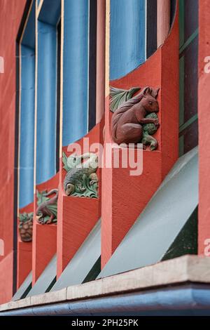 BÂLE, SUISSE - 27 FÉVRIER 2023 : détail architectural sur le Rathaus Banque D'Images