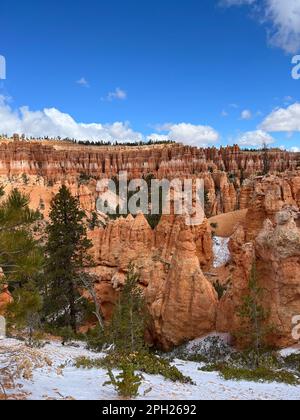 Un paysage d'hiver pittoresque dans le parc national de Bryce Canyon. Utah, États-Unis. Banque D'Images