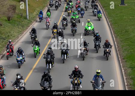 Sofia, Bulgarie - 25 mars 2023: Ouverture officielle de la saison estivale de la moto à Sofia, Bulgarie Banque D'Images