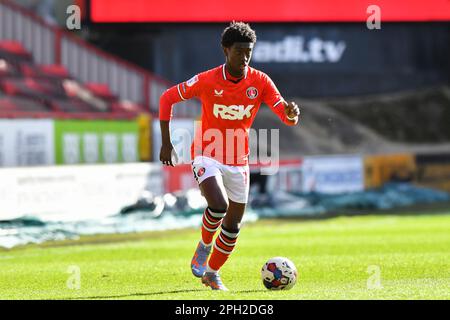 Londres le samedi 25th mars 2023. Jesuran Rak-Sakyi de Charlton en action lors du match Sky Bet League 1 entre Charlton Athletic et Wycombe Wanderers à la Valley, Londres, le samedi 25th mars 2023. (Photo: Ivan Yordanov | ACTUALITÉS MI) Credit: ACTUALITÉS MI & Sport /Actualités Alay Live Banque D'Images