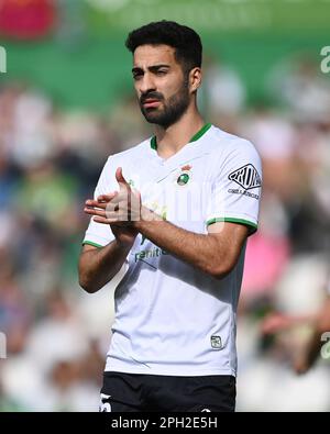 Ruben Gonzalez du Real Racing Club pendant le match de la Ligue SmartBank entre Real Racing Club et Levante UD au stade El Sardinero sur 25 mars, 202 Banque D'Images