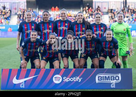 Sant Joan Despi, Espagne. 25th mars 2023. SANY JOAN DESPI, ESPAGNE - MARS 25: FC Barcelone joueurs pendant le match de la Ligue F entre le FC Barcelone et le Real Madrid à l'Estadi Johan Cruyff sur 25 mars 2023 à Sany Joan Despi, Espagne (Credit image: © Gerard Franco Crespo/DAX via ZUMA Press Wire) USAGE ÉDITORIAL SEULEMENT! Non destiné À un usage commercial ! Banque D'Images