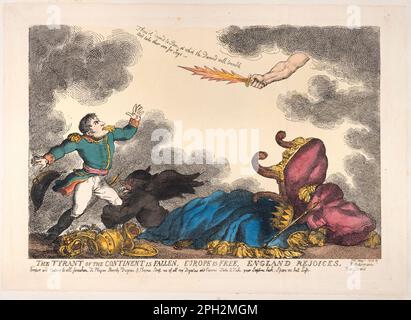 Le tyran du continent est tombé, l'Europe est libre, l'Angleterre se réjouit. Thomas Rowlandson, 1 mai 1814. Banque D'Images