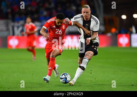 MAYENCE, ALLEMAGNE - 25.03.23: Le match de football entre l'Allemagne et le Pérou à MEWA Arena Banque D'Images