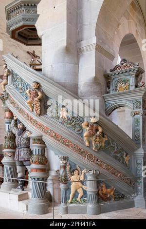 Chaire du 15th siècle dans l'église du monastère cistercien de Bebenhausen Tuebingen Baden-Wuerttemberg Allemagne Banque D'Images