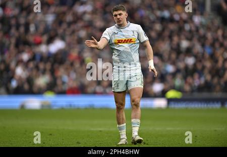 Tottenham, Royaume-Uni. 25th mars 2023. Rugby, premier ministre. Saracens V Harlequins. Le stade Tottenham Hotspur. Tottenham. Luke Northmore (Harlequins) pendant le Showdown 3, en association avec City Index, Saracens V Harlequins Gallagher Premiership rugby match. Credit: Sport en images/Alamy Live News Banque D'Images