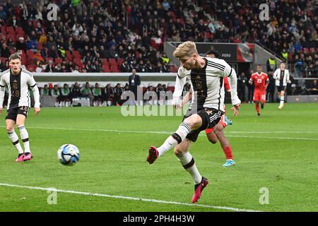 Mayence, Allemagne. 25th mars 2023. Goalchance Timo WERNER (GER), action; tourné, scène dans la zone de pénalité. Football Laenderspiel Allemagne (GER) - Pérou 2-0, on 25 mars 2023, MEWA Arena Mayence? Credit: dpa/Alay Live News Banque D'Images